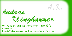 andras klinghammer business card